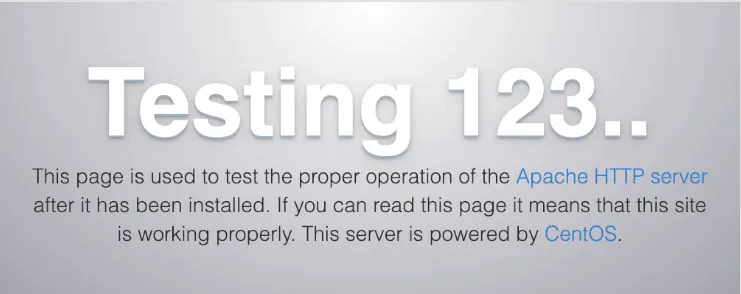 Default Apache page for CentOS 7